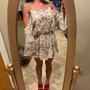 Steezyer Cold Shoulder Floral Romper